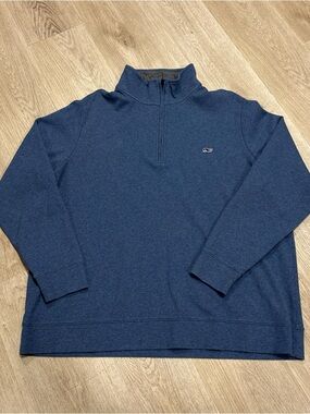 Vineyard Vines Men's Performance Blue 1/4 Zip Pullover Sweatshirt Logo 1XB